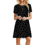 Women’s Vintage Casual Short Sleeve T-Shirt Dress