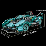 1284-Piece Blue Supercar Building Block Set