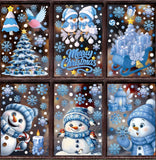 Christmas Window Stickers - Snowman, Santa, Snowflake & Elk