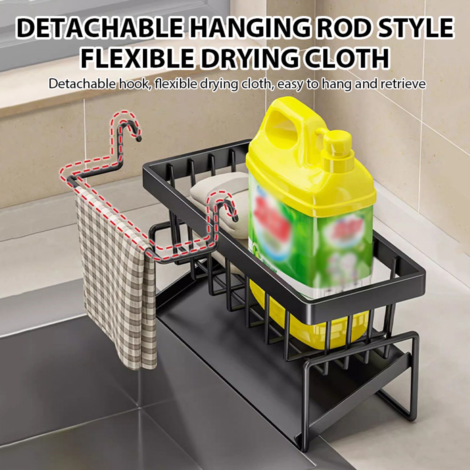 Kitchen Sink Drain Rack Organizer with Soap Holder