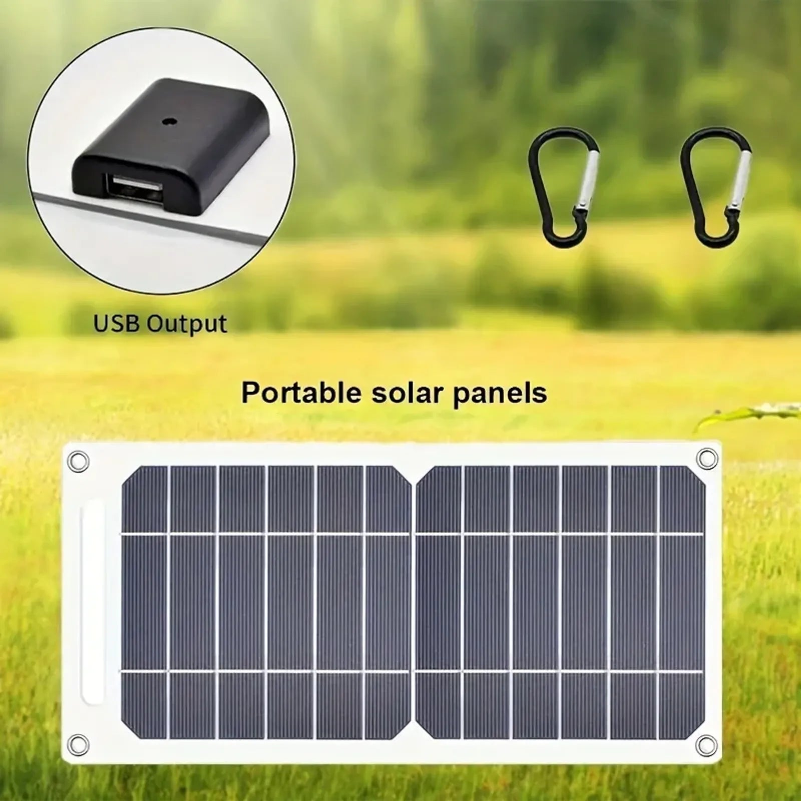 35W Portable Solar Panel with USB Charger for Outdoor Use