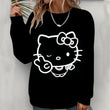 Hello Kitty Women's Hoodie - Fashionable Round Neck Sweatshirt