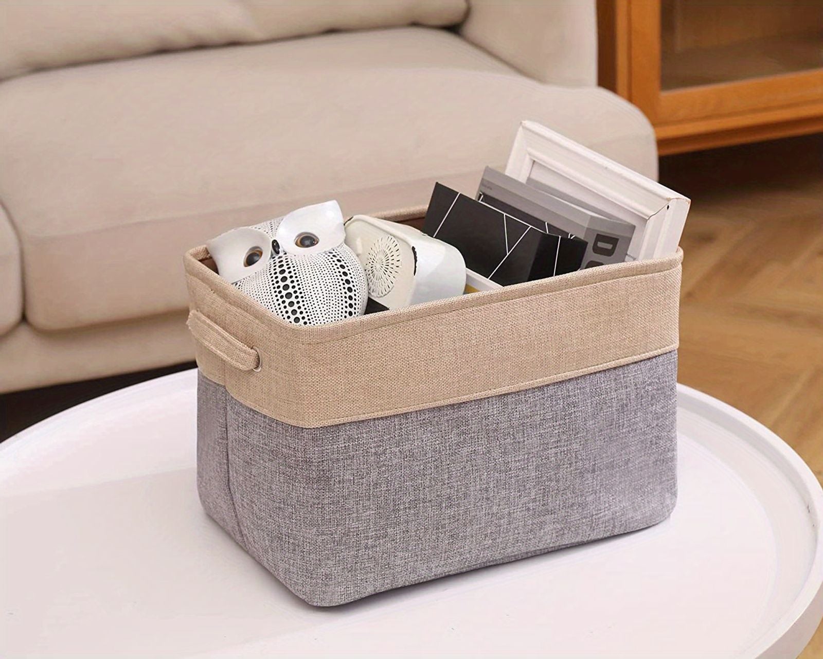 Foldable Linen Storage Bins with Handles for Organizing