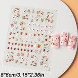 Cute Bee and Tulip Spring Nail Art Stickers - 1/2pcs