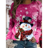 Christmas Snowman 3D Print Sweatshirt for Women