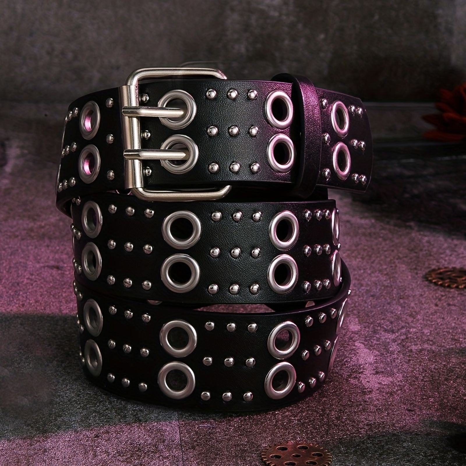 Women's Rivet Heavy Metal Y2K Punk Waist Belt