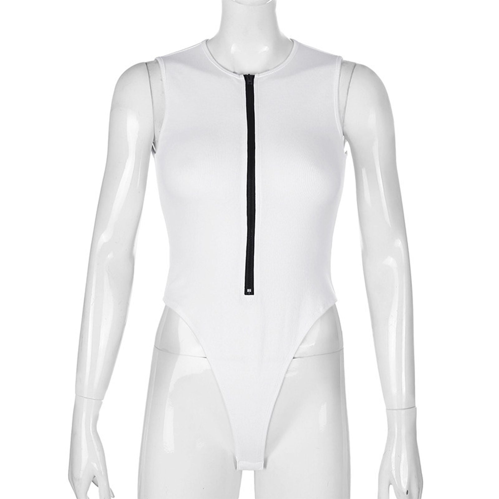 Zipper Bodysuit for Women - Sexy Sleeveless Summer Jumpsuit