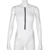 Zipper Bodysuit for Women - Sexy Sleeveless Summer Jumpsuit