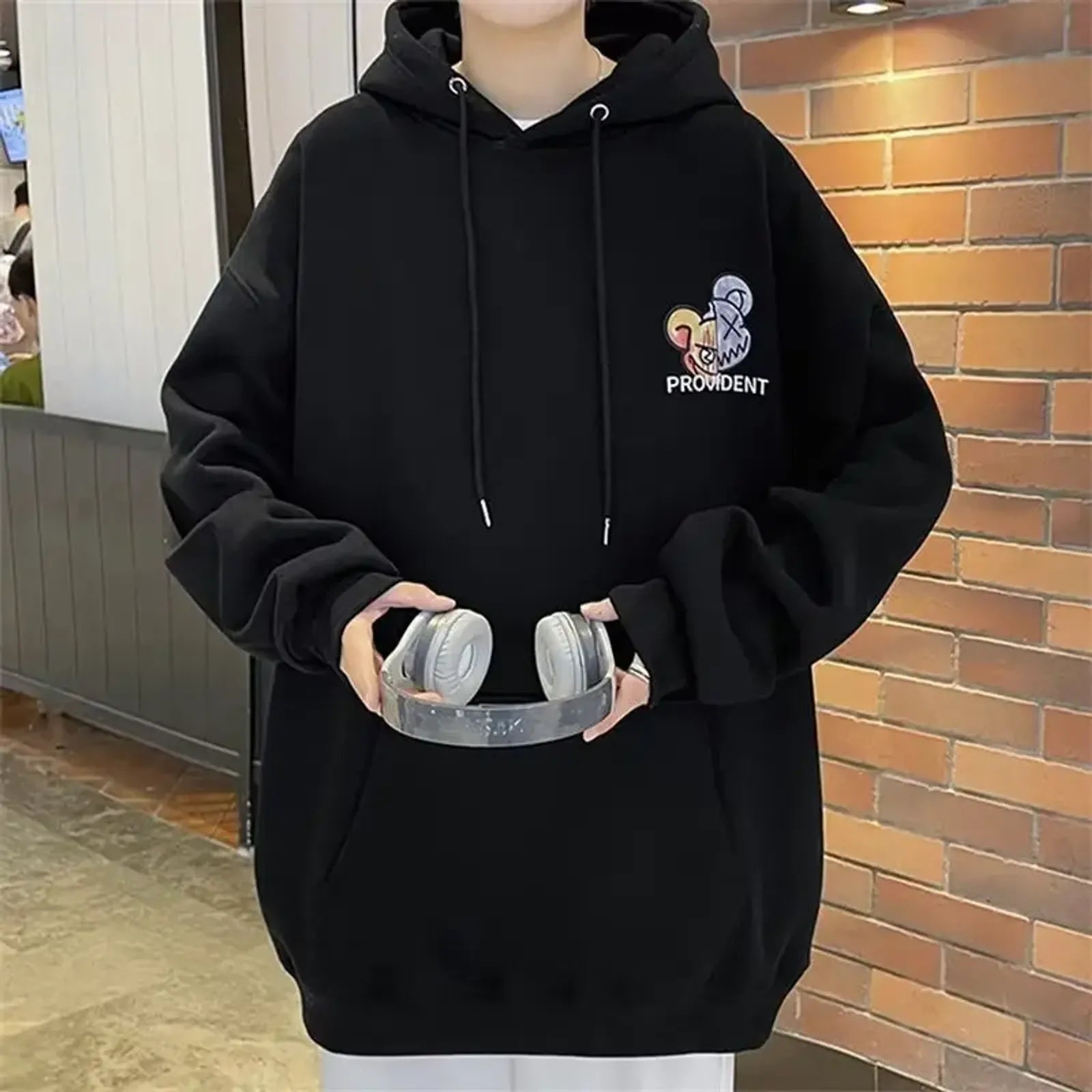 Vintage American Style Men's Hooded Sweatshirt