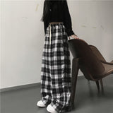 Oversized Black Plaid Women’s Sweatpants
