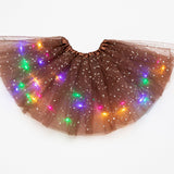 LED Glowing Women's Tulle Star Mini Skirt