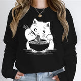 Kawaii Cat Eating Ramen Sweatshirt