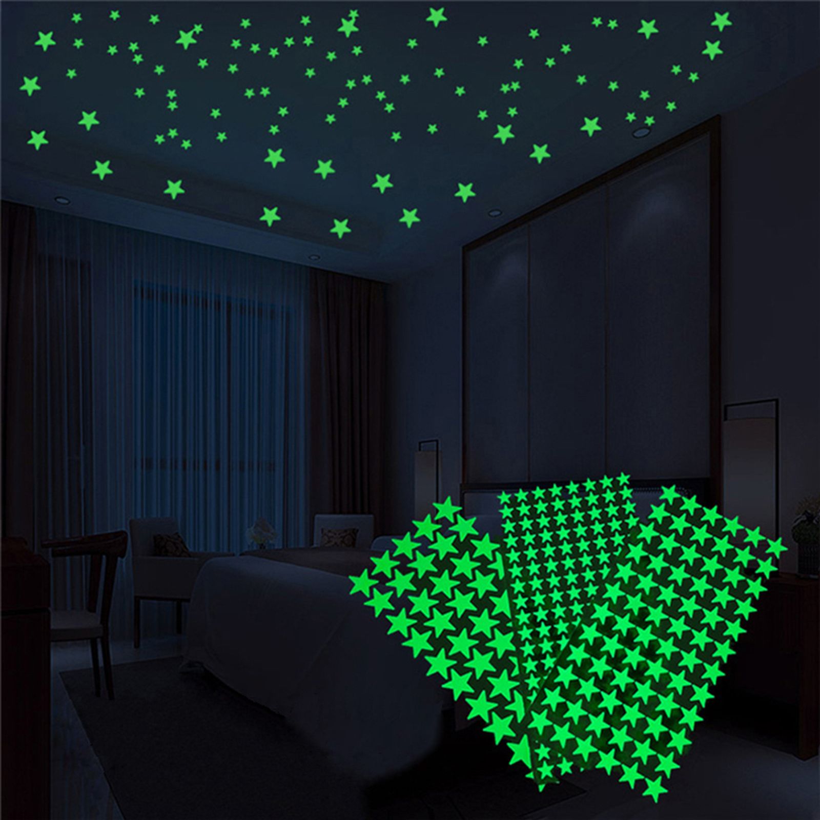 Glow In The Dark Star Stickers - 3D Wall Art for Kids' Rooms
