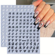 Retro English Letters Nail Stickers - 3D Decals