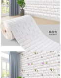 3D Foam Brick Wall Panels - Self Adhesive, Waterproof