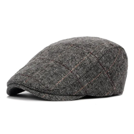 Men's Vintage Herringbone Beret Hat