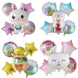 5 Pcs Cartoon Rabbit Foil Balloons for Easter & Birthday
