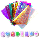 11 Sheets of Aurora Ice Glass Nail Art Stickers