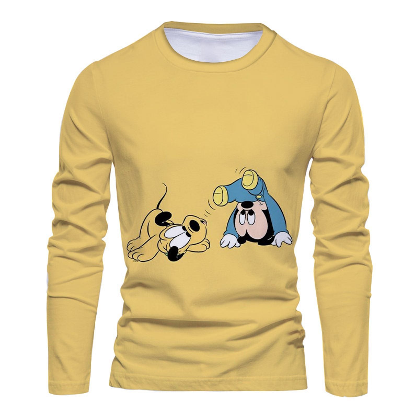Men's Disney Stitch & Mickey Anime Fashion Long Sleeve T-Shirt