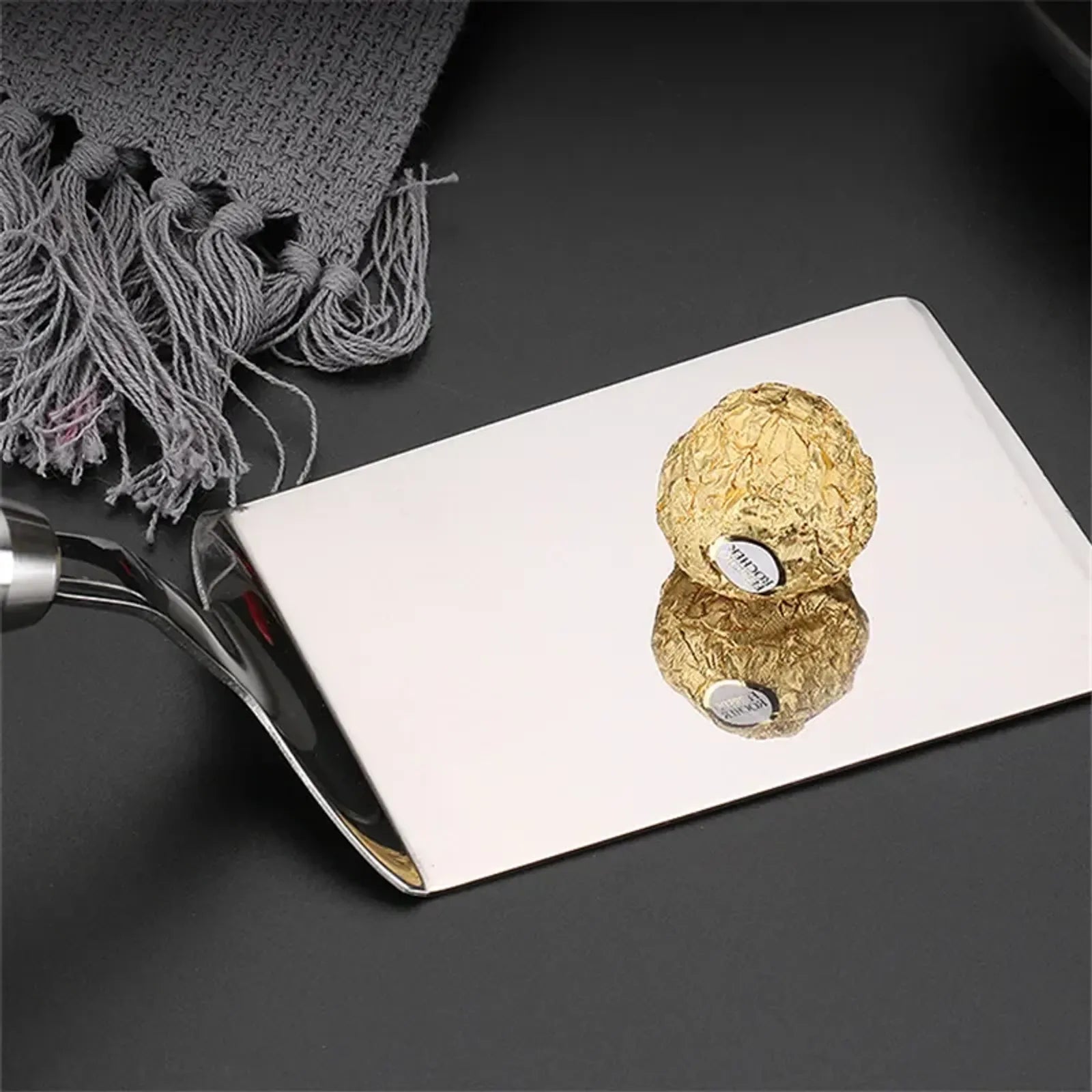 Stainless Steel Square Head Cooking Spatula with Wood Handle