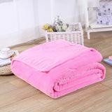 Soft Coral Fleece Flannel Blanket in Blue and Pink
