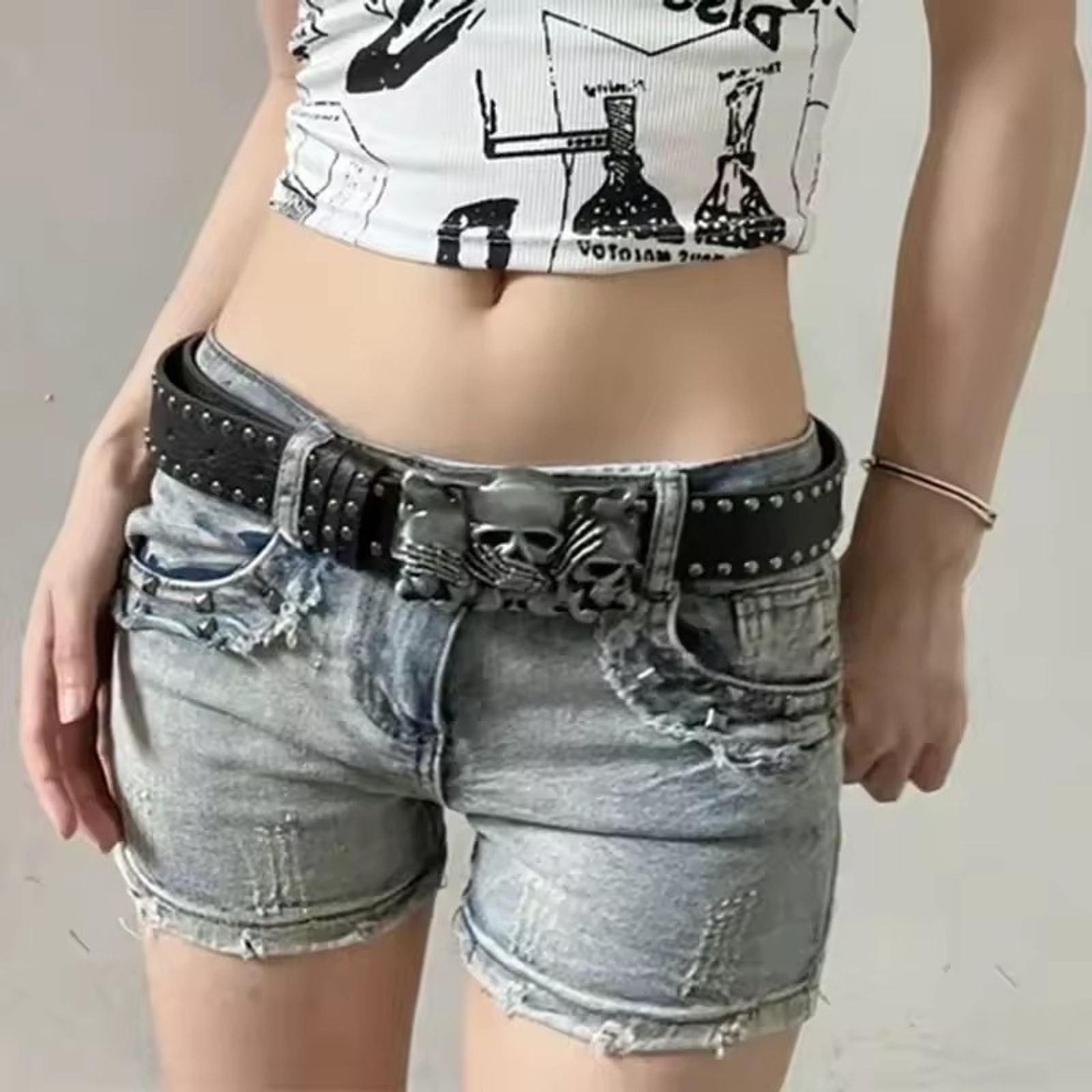 Luxury Punk Goth Rivet Belt for Men and Women