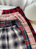 Winter Plaid Wide Leg Pants for Women