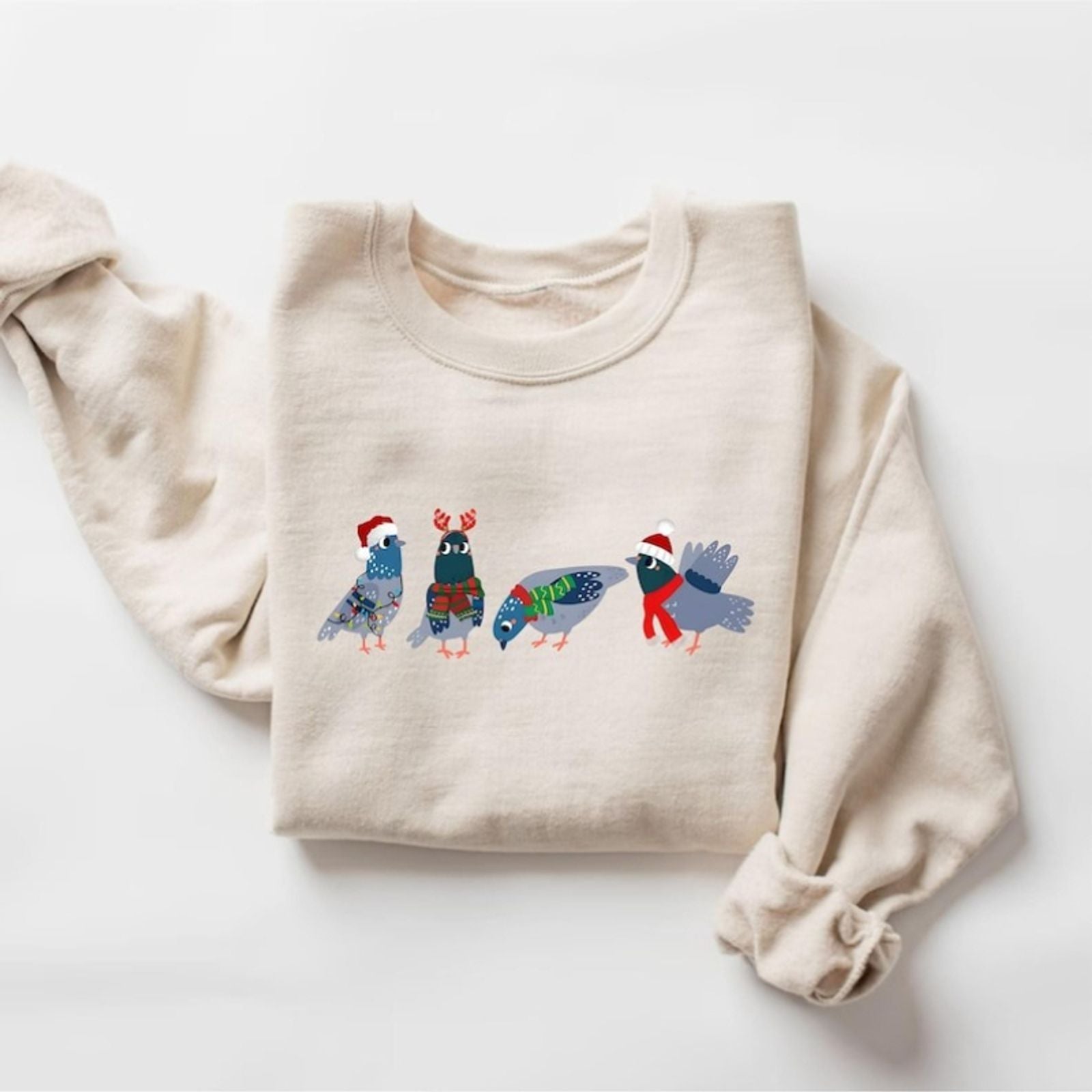 Christmas Pigeon Sweatshirt - Funny Bird Lover Gift