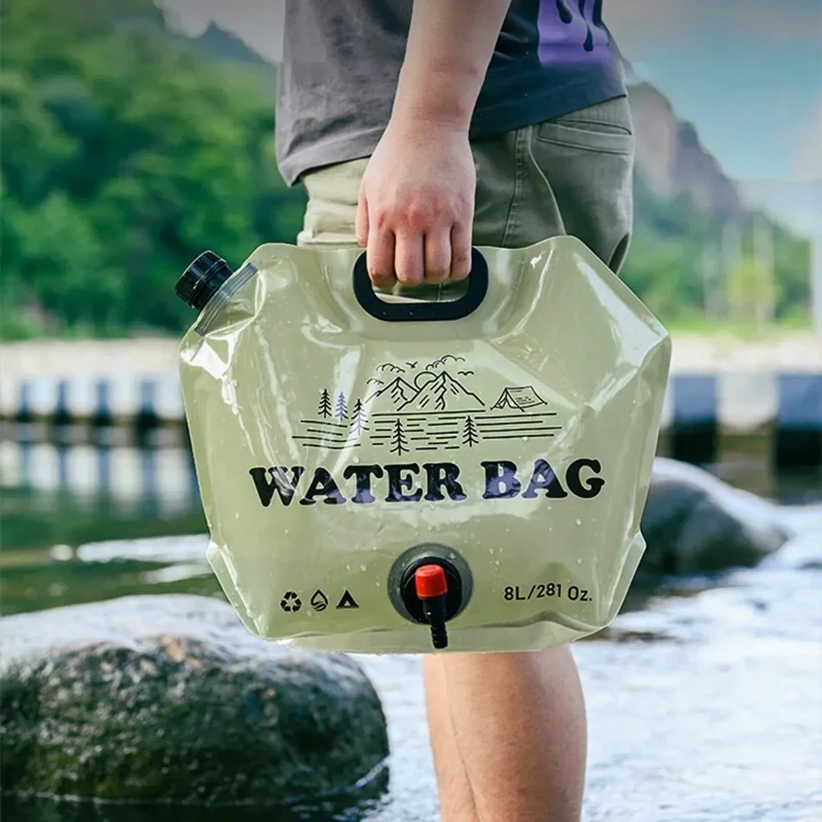 Outdoor 8L Foldable Water Storage Bag for Hiking & Camping