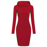 Ladies Autumn Hooded Dress Sweatshirt
