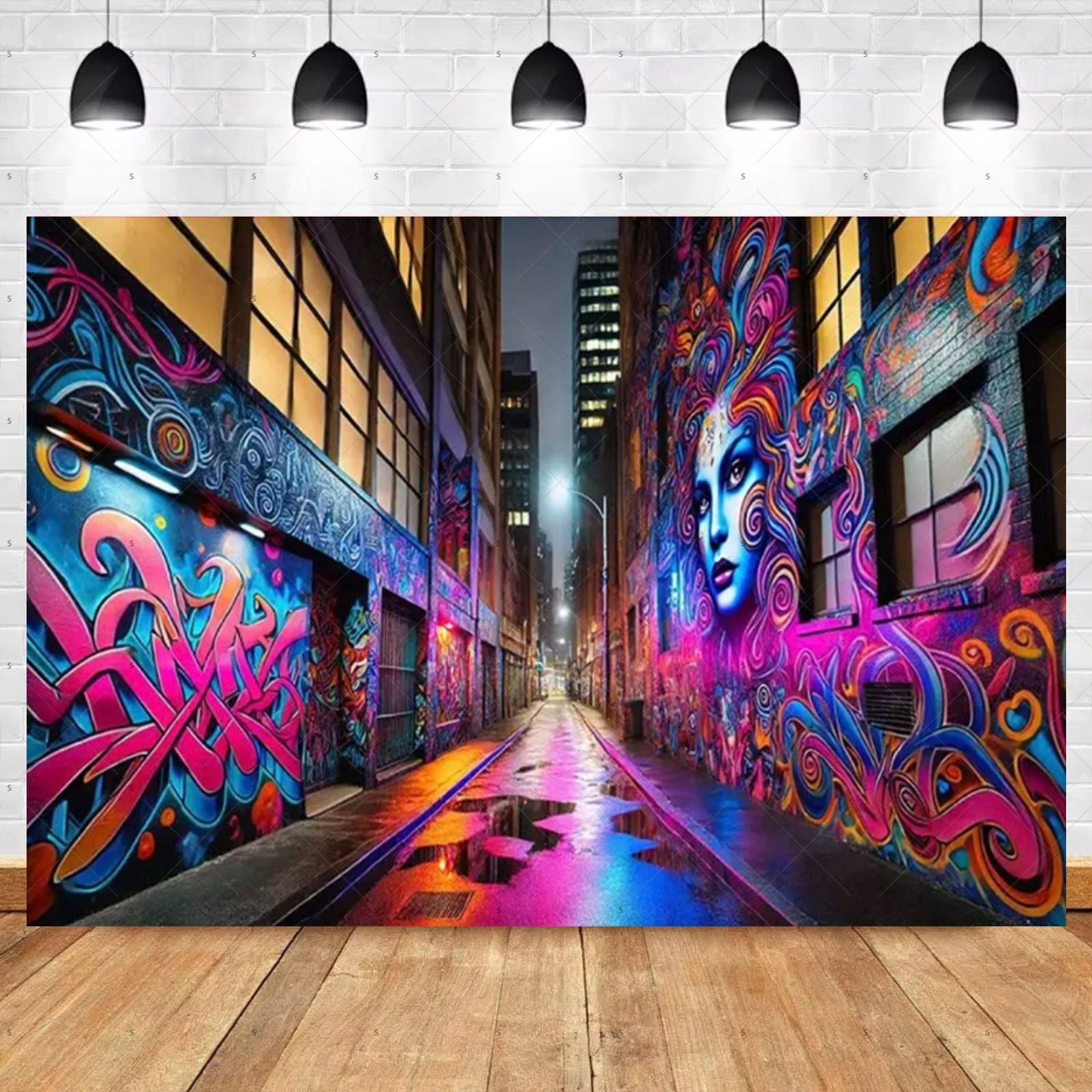 Street Graffiti Wall Background Banner for Photography