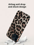 Leopard Print PU Leather Shock-Proof Phone Case for iPhone