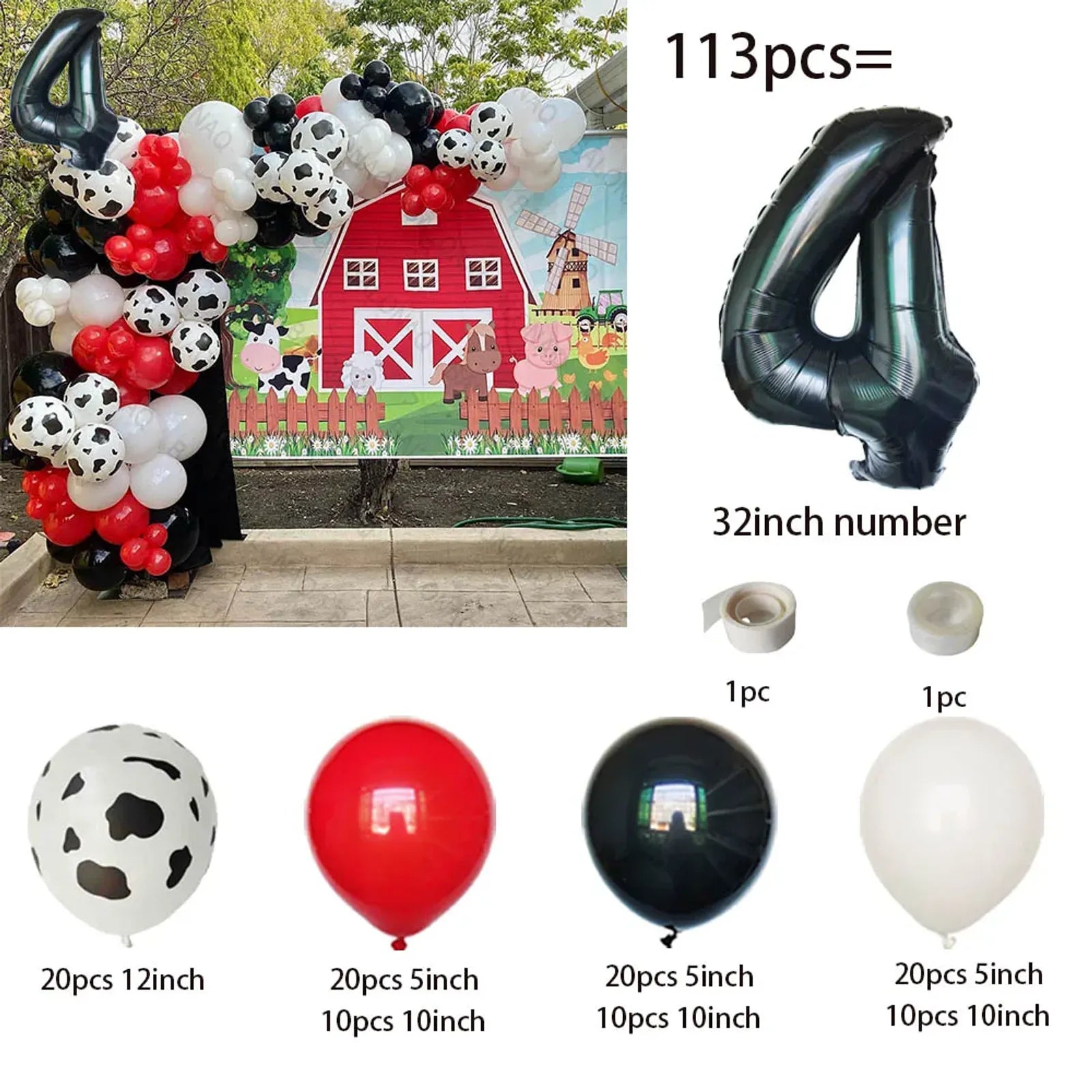 Cowboy Cowgirl Theme Cow Balloon Garland Arch Kit