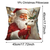 Christmas Decorative Throw Pillow Covers - Santa, Snowman, Elk
