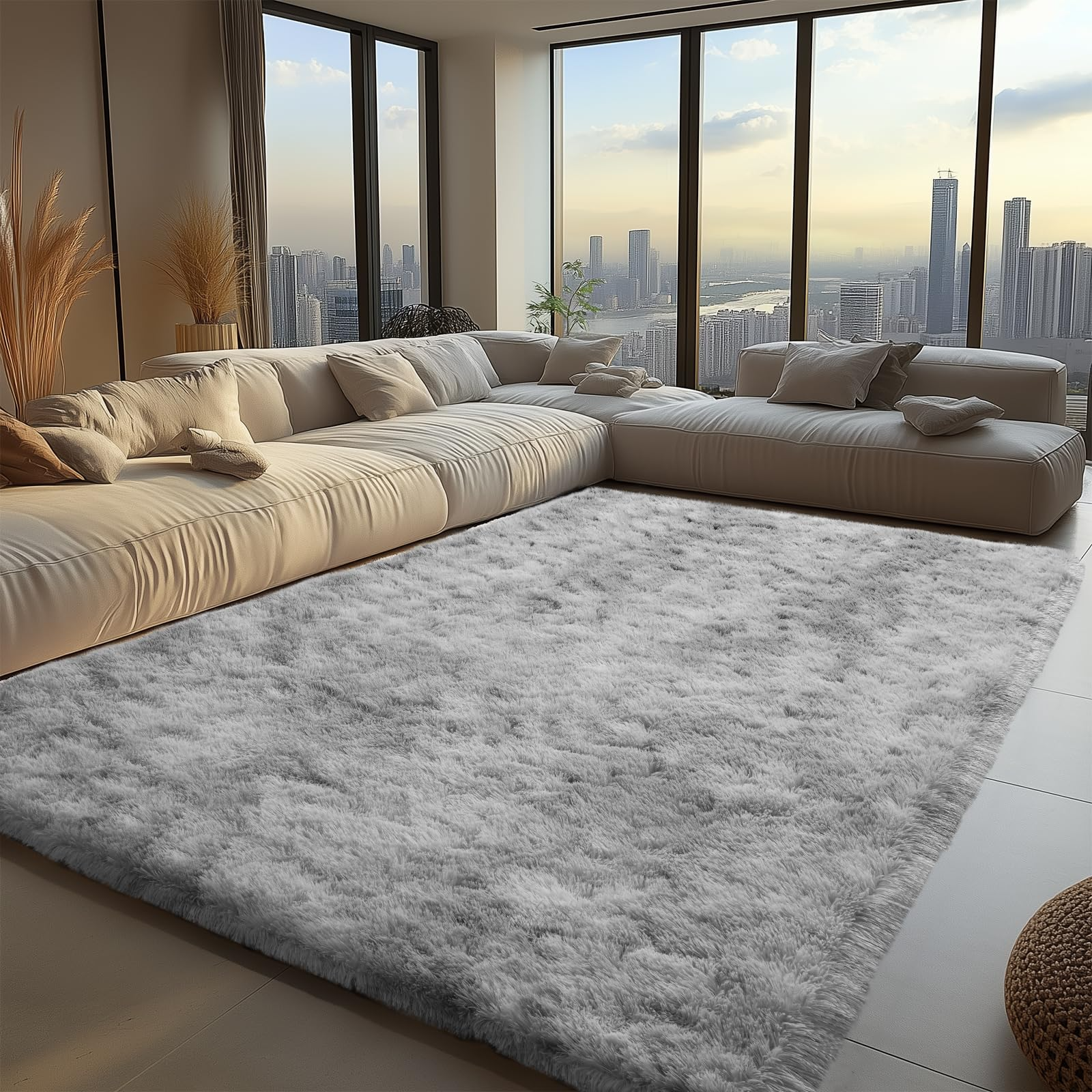 VIKAMA Minimalist Fluffy Living Room and Children's Room Carpet