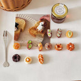 3D Resin French Bread & Dessert Fridge Magnets - 12 Pieces