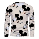 Men's Disney Stitch & Mickey Anime Fashion Long Sleeve T-Shirt