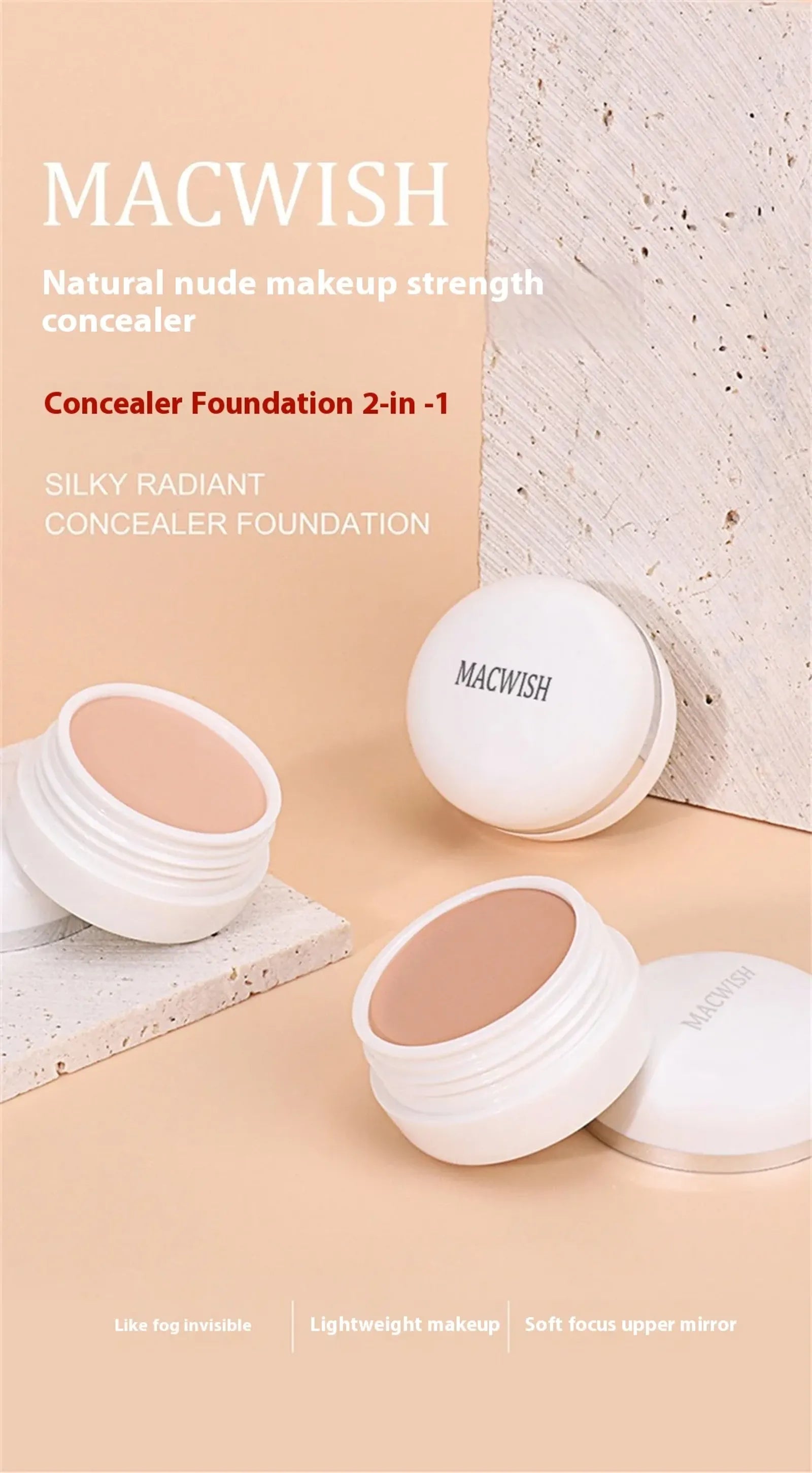 High Coverage Waterproof Concealer for Dark Circles