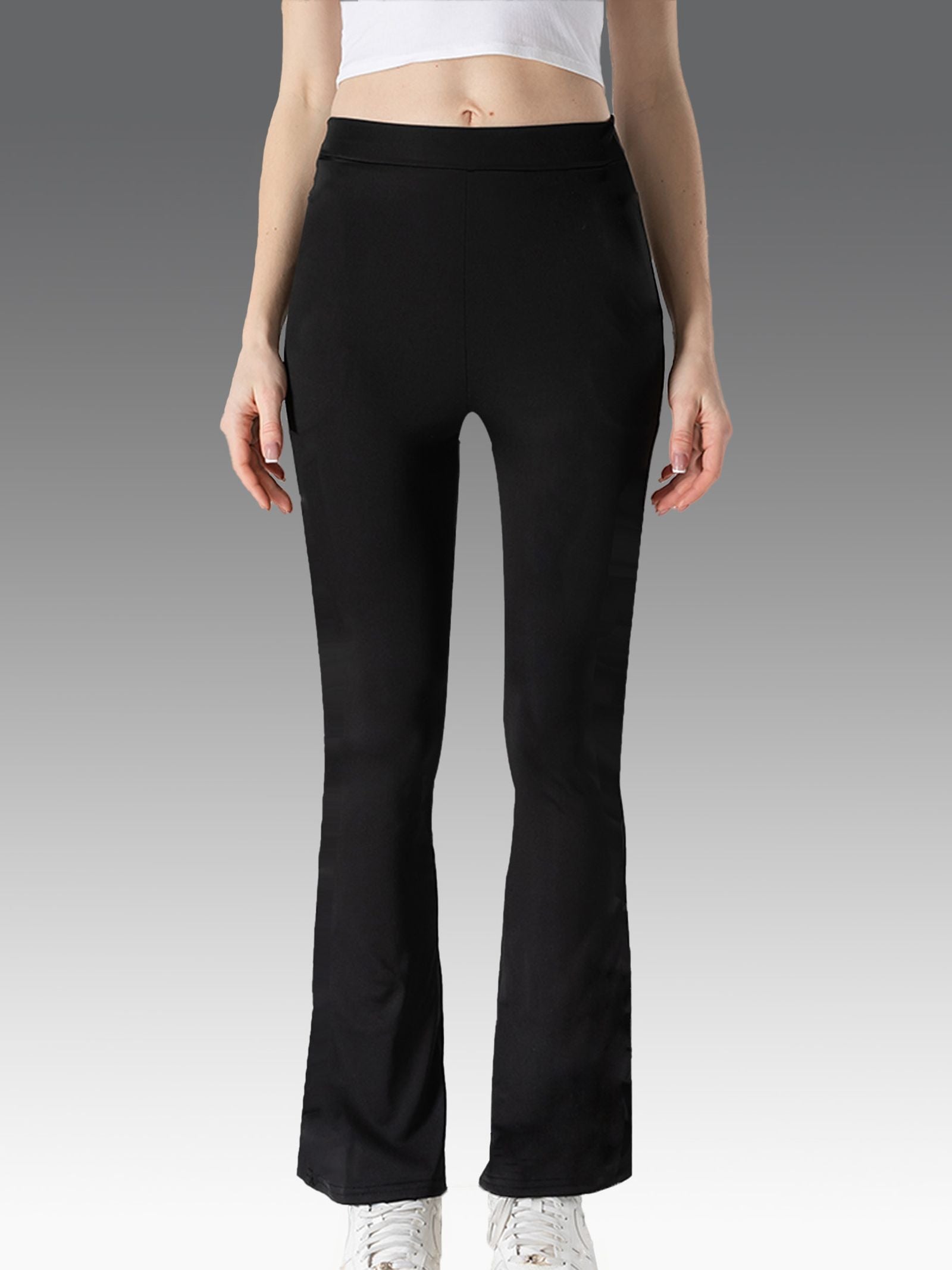 Elastic High-Waist Butt-Lifting Flared Sports Pants