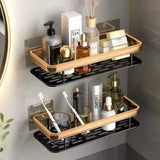 Aluminum Alloy Bathroom Shelf Organizer - No Drill