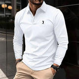 Men's Casual Long Sleeve Polos with Lapel