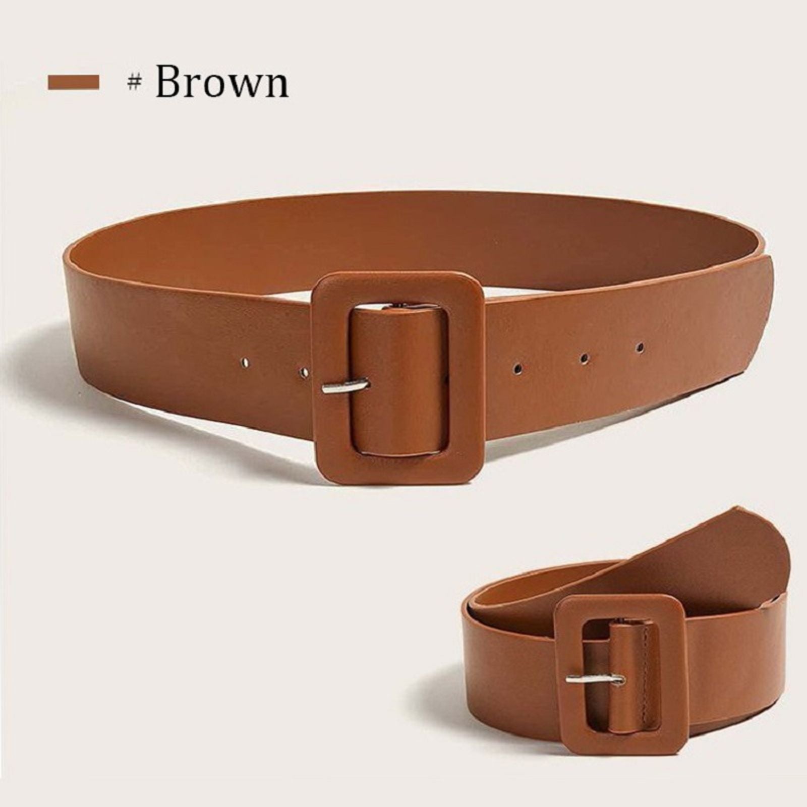 Women's PU Leather Wide Belt - Simple and Stylish
