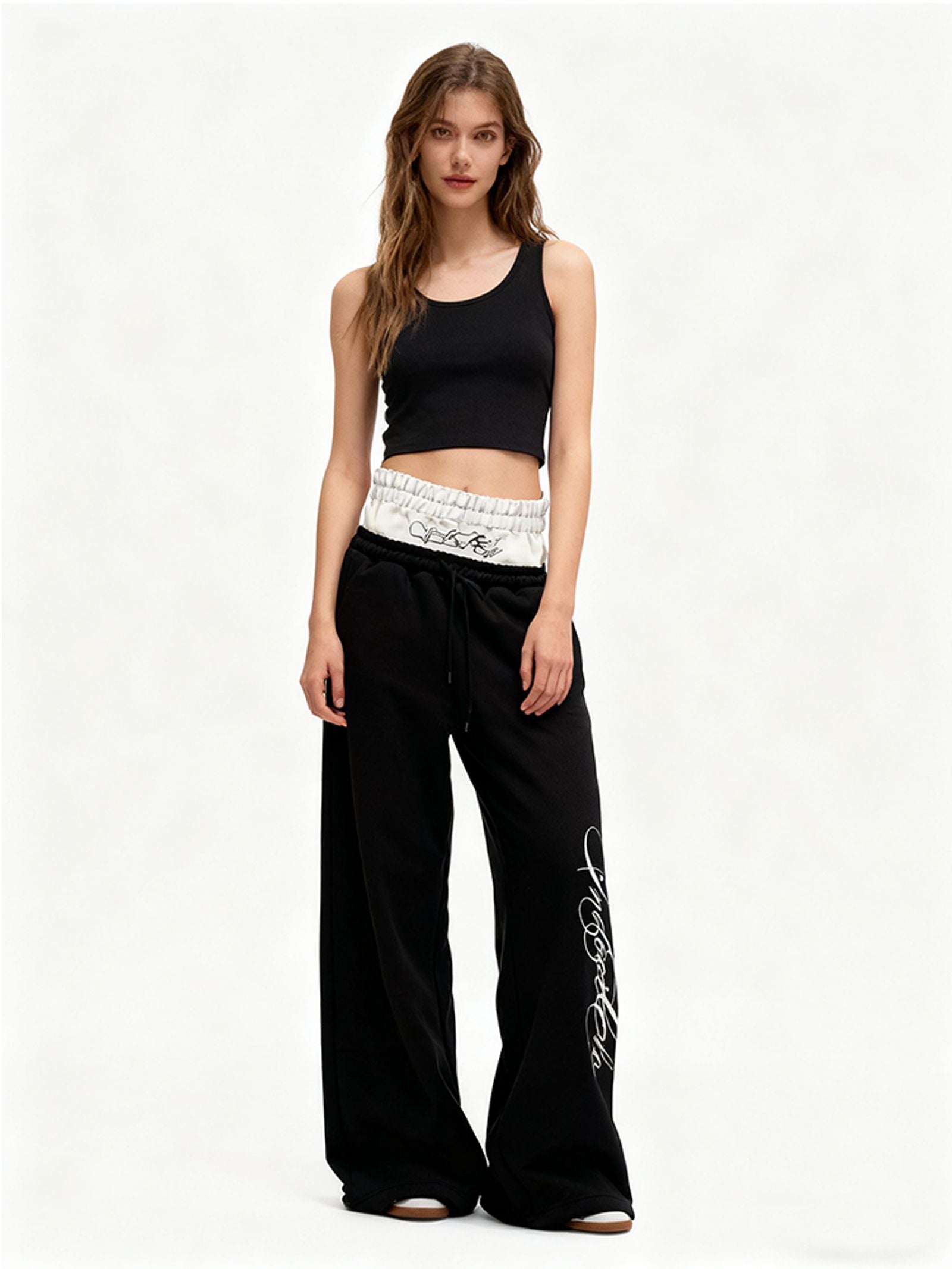 Harajuku Style Retro Two-Piece Casual Straight Pants