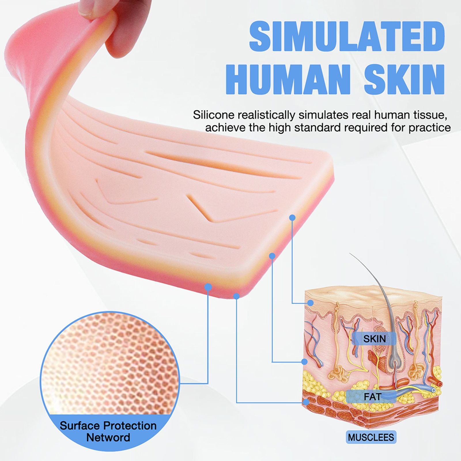 Silicone Skin Pad Suture Training Kit for Medical Practice