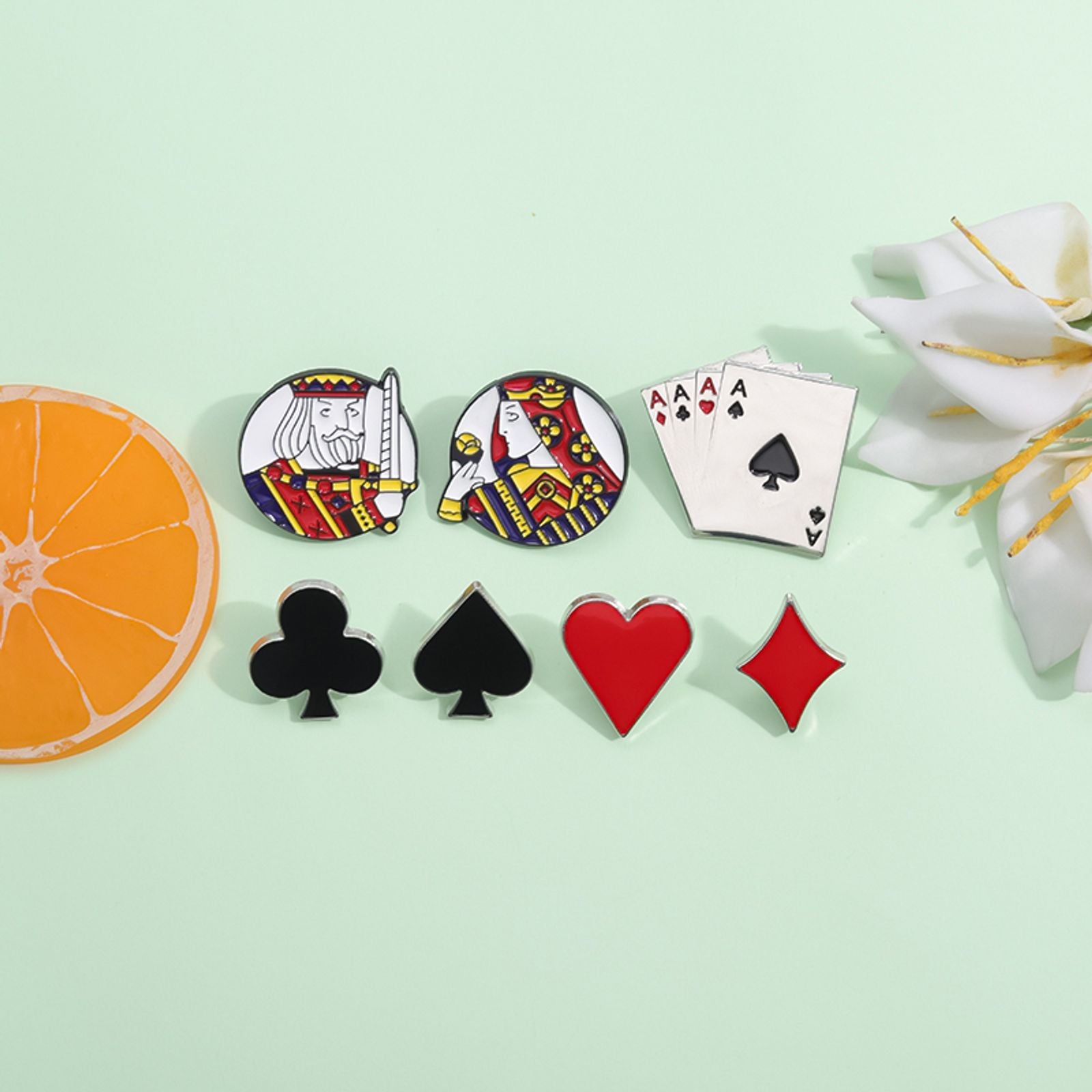 Creative Playing Cards Enamel Pin Brooch