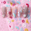 2pcs Colorful Floral Nail Decals for DIY Manicure