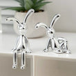2PC Long-Eared Rabbit Double Statue Decoration