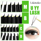 Lakanaku 2D Eyelash Extensions - U YY Fiber Double Tips