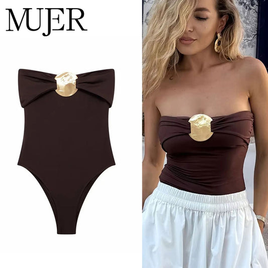 Extreme Off-Shoulder Bodysuit for Women