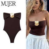 Extreme Off-Shoulder Bodysuit for Women